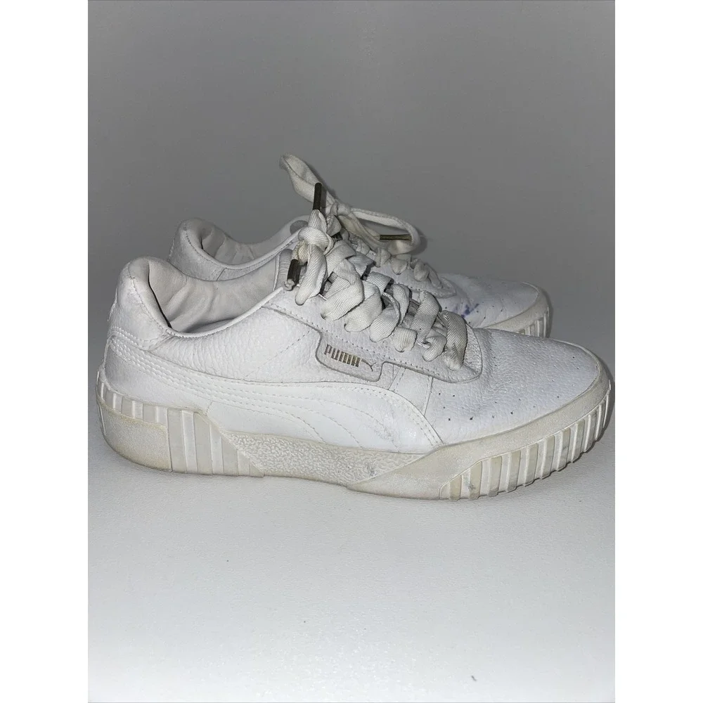 Puma Cali 369155-01 Leather Sneakers, Women's‎ Size 7, White